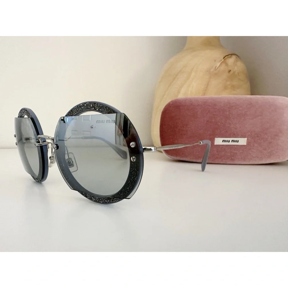 MIU MIU ~ REVEAL GLITTER Women’s Sunglasses - Picture 2 of 11